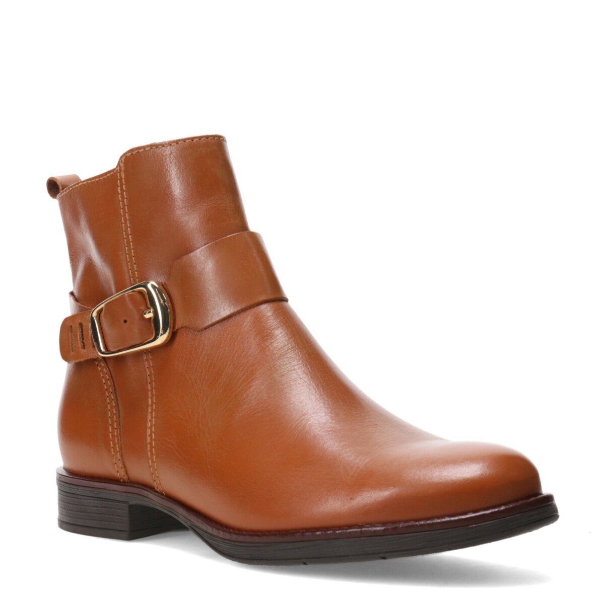 Bota de Mujer Bottero Caña Baja de Cuero - Marrón Caramelo 