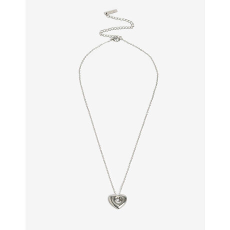 Cadena Corta con Dije Metal Plateado