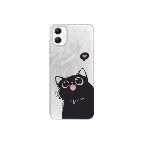 Protector para Samsung Galaxy A05 plateado diseño gato animado Protector Para Samsung Galaxy A05 Plateado Diseño Gato Animado