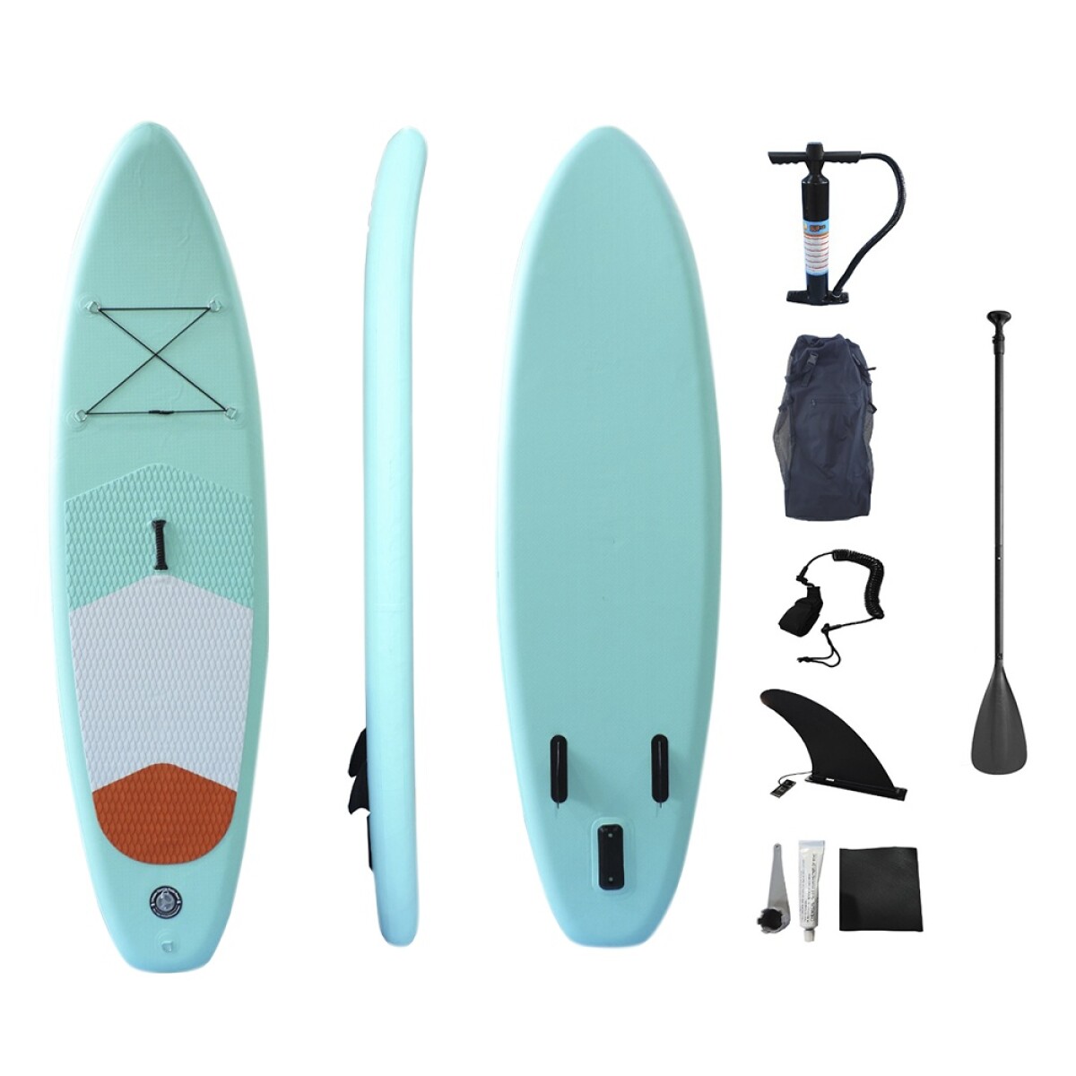 Tabla Stand Up Paddle Sup HT10 + Remo + Inflador + Bolso - Celeste 