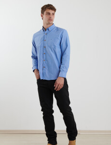 012587 CAMISA HARRINGTON LABEL Azul