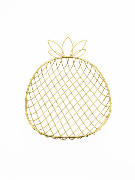 FRUTERO DE METAL PIÑA DORADO