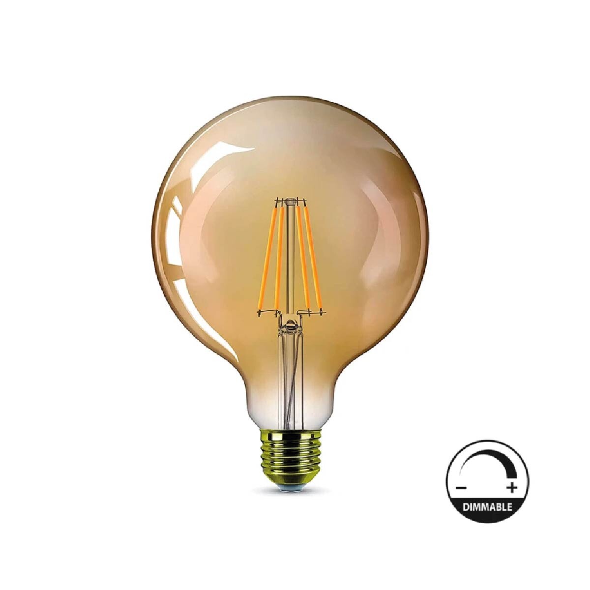 Lámpara Filamento LED Ámbar Globo G125 8W Dimerizable 