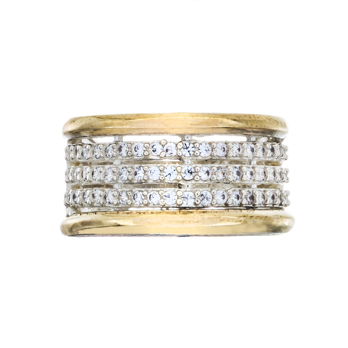 Anillo de Plata 925 , Double y circonias 