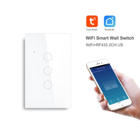 Interruptor Táctil Smart Wifi 3 Canales SM-WT-U3 BLANCO