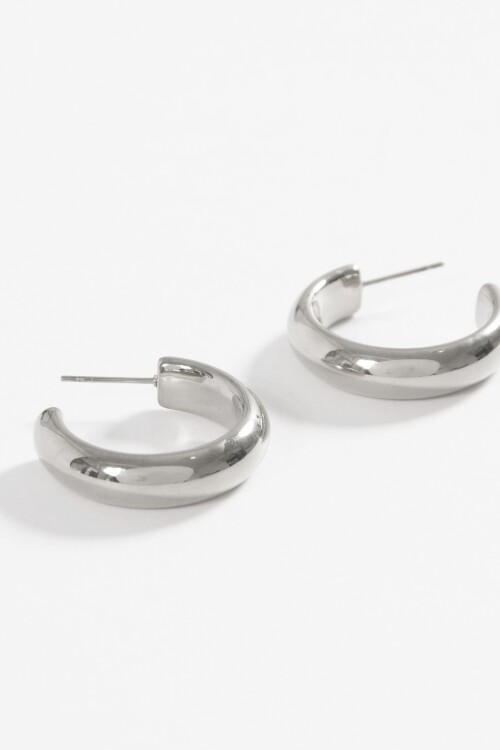 Aros acero grueso plateado