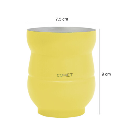 Kit Comet de Termo 1L y Mate 140ml en Acero Inox Doble Pared Amarillo