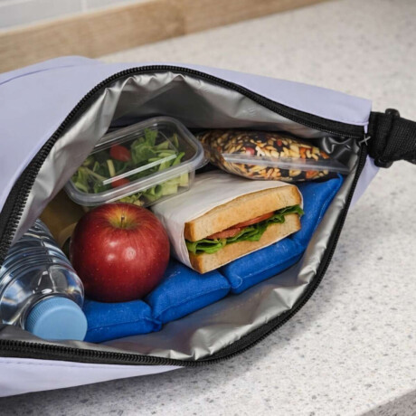 Lunchera térmica 6L con asa y correa para colgar 23x14x20cm Lila