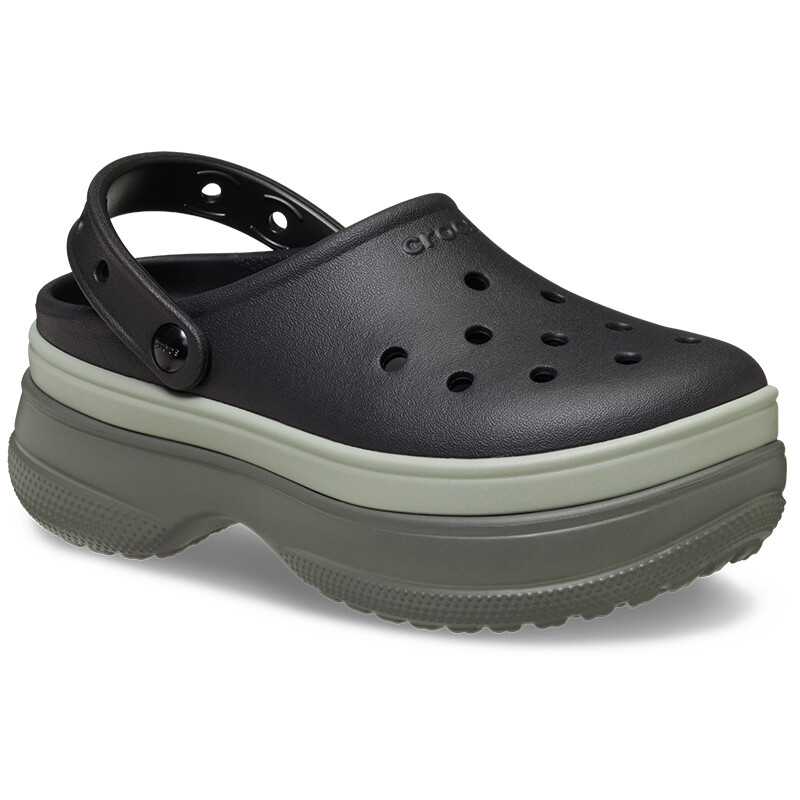 Classic Stacked Clog Negro