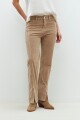 Pantalón Donna de pana con tajos beige