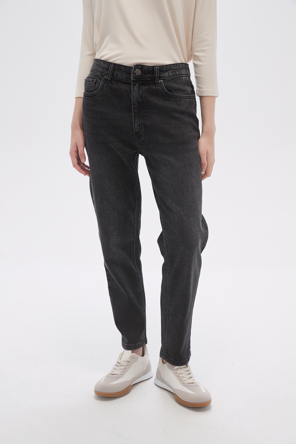 Pantalon Jeaniu Gris Oscuro