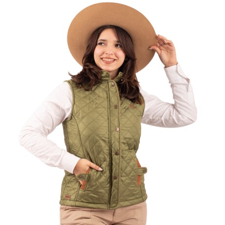 Chaleco Capitoneado Dama Verde musgo