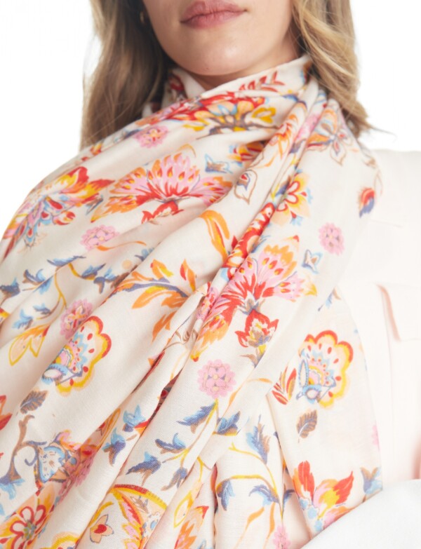 Pashmina Flores CRUDO/MULTI