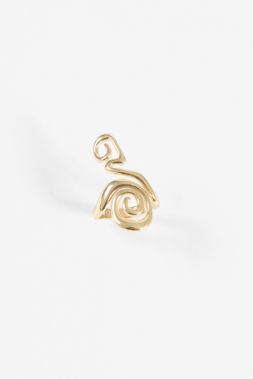 Anillo wavy acero dorado