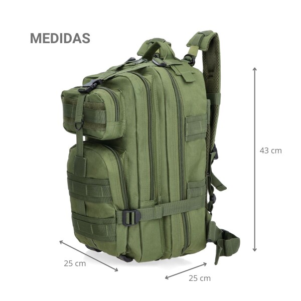 Mochila Táctica Militar Molle 30 Litros Caza Camping Viaje Color Verde Diseño De La Tela Lisa Mochila Táctica Militar Molle 30 Litros Caza Camping Viaje Color Verde Diseño De La Tela Lisa