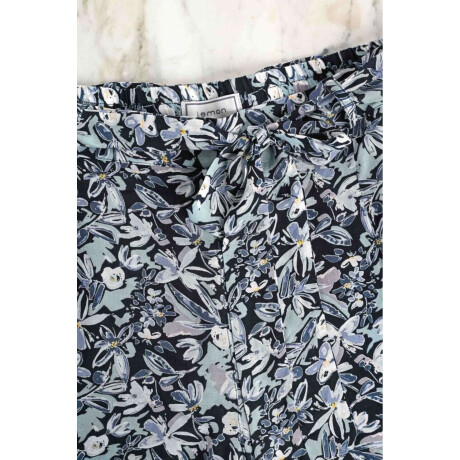 Pantalon Viscosa Print Marino
