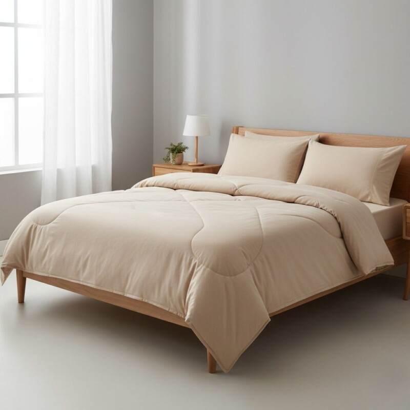 JGO EDREDON BEIGE FULL 250X240CM 3PZAS Unica