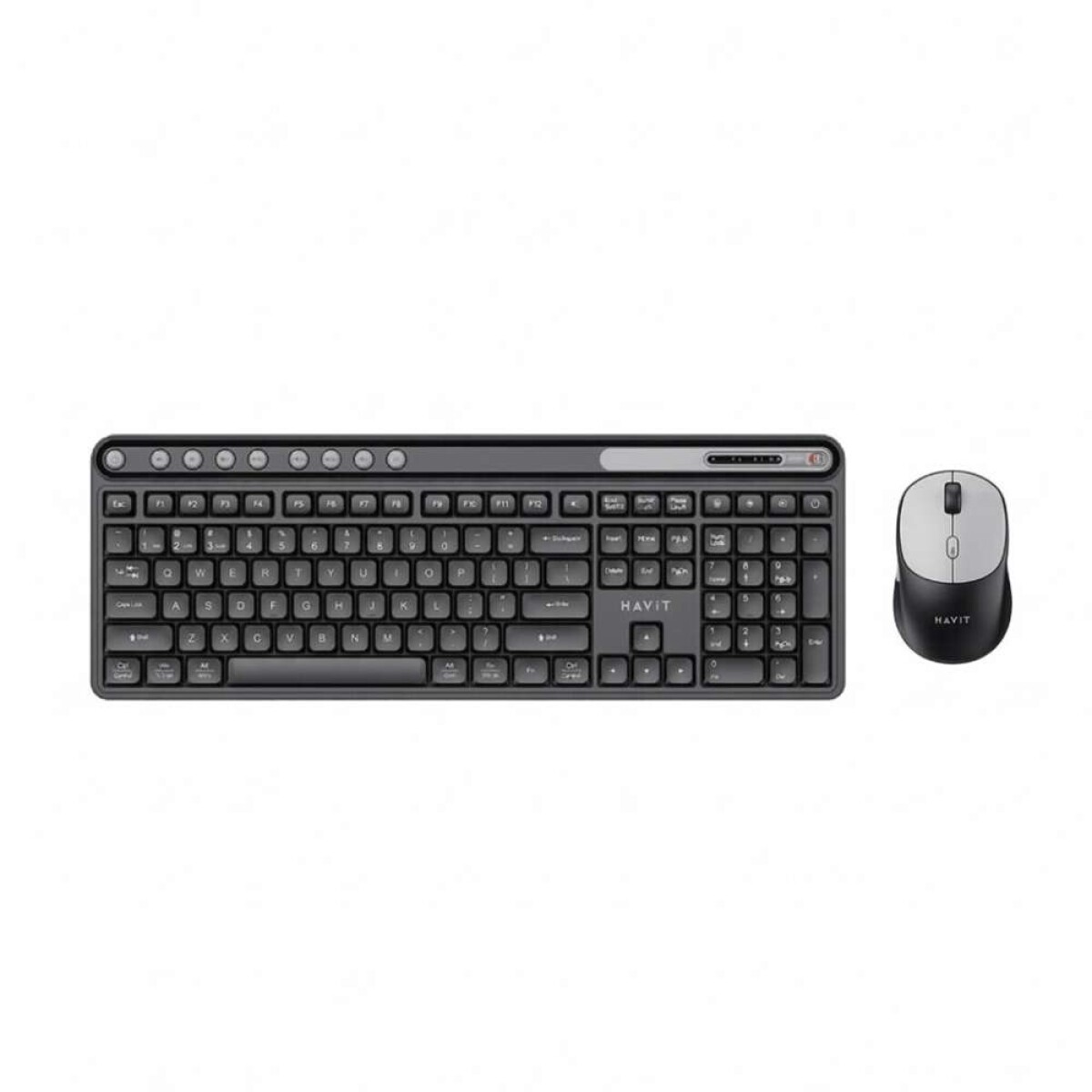 Pack Havit Gaming Series Kb271Wb C/ Mouse Inalambrico Y Teclado Usb - Negro Y Gris 