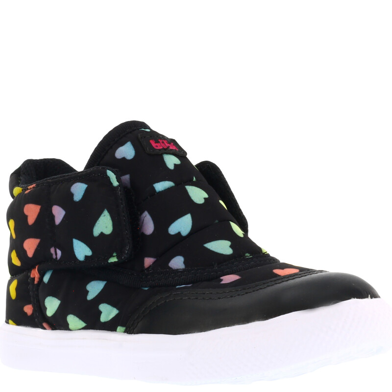 Bota de Niños Bibi Corazones c/Velcro Negro - Estampado