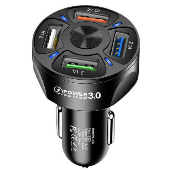 Cargador para Auto 4 Puertos USB A QC 3.0 Cargador para Auto 4 Puertos USB A QC 3.0