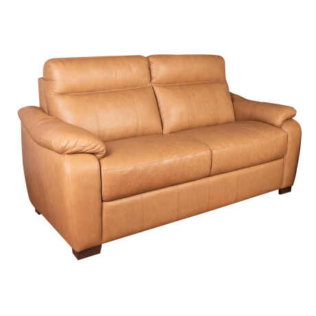 SOFA 2 CUERPOS CUERO-100-NATURAL MARRON LAURENT CAMEL
