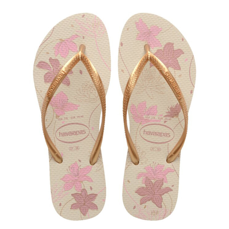 Sandalias de Mujer Havaianas Slim Organic Beige - Dorado