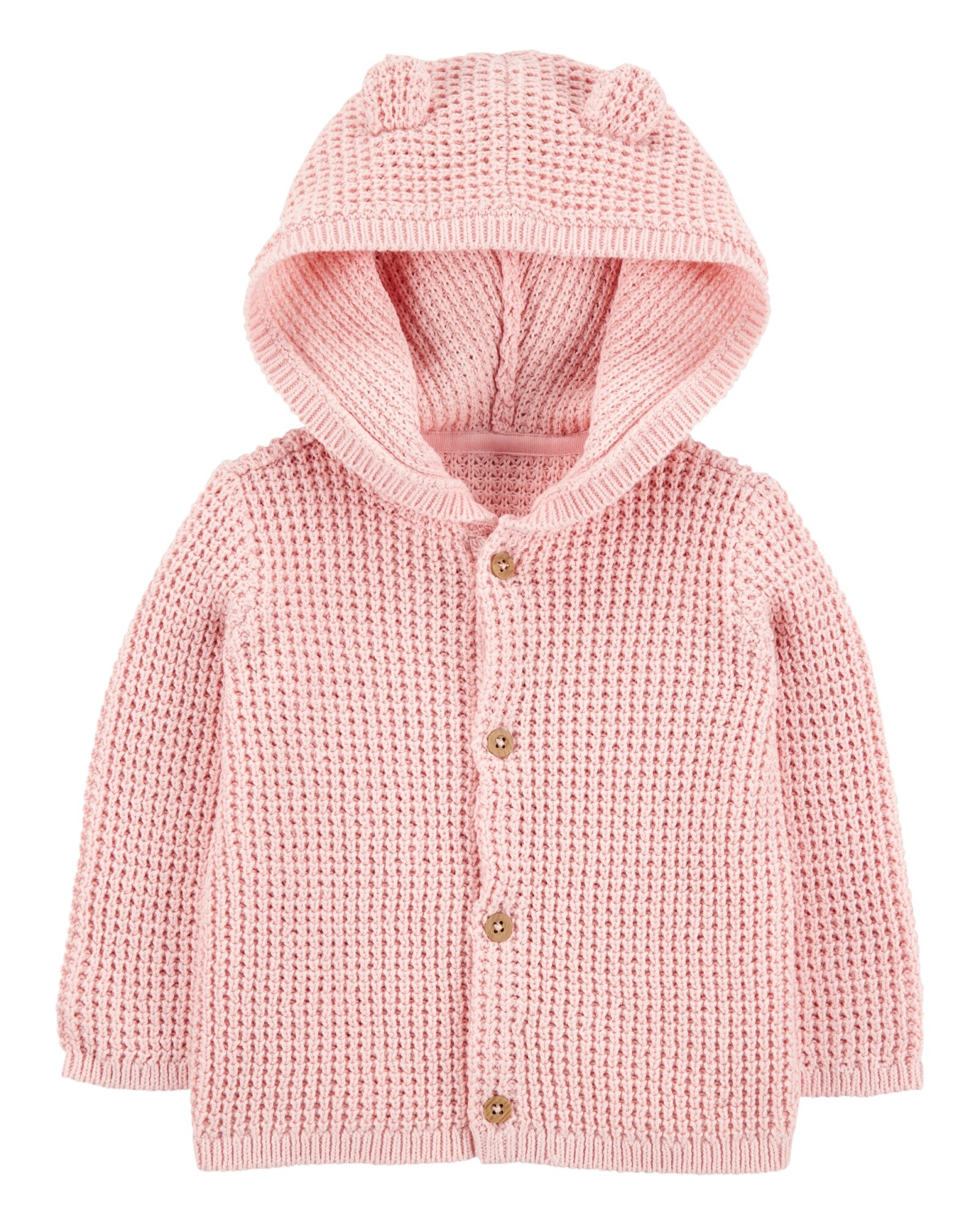 Saco de punto con capucha, diseño oso Sin color