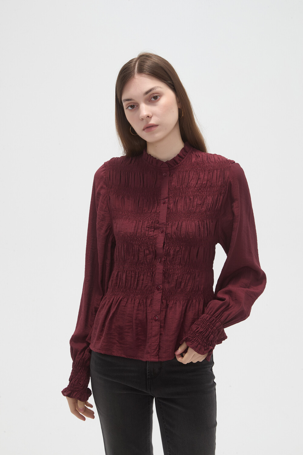 Camisa Olyvar Cereza Oscuro