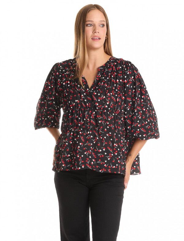 Blusa Printed NEGRO/MULTI