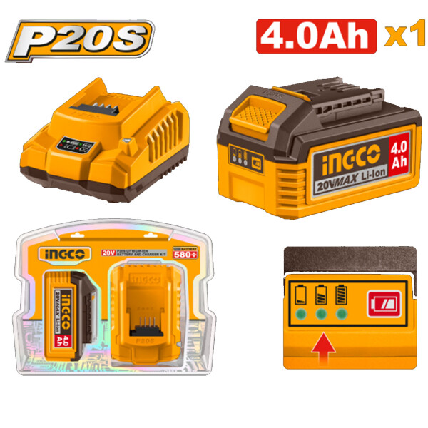 SET X1 BATERIA 20V 4.0AH + 1 CARGADOR INGCO FBCPK1012 SET X1 BATERIA 20V 4.0AH + 1 CARGADOR INGCO FBCPK1012