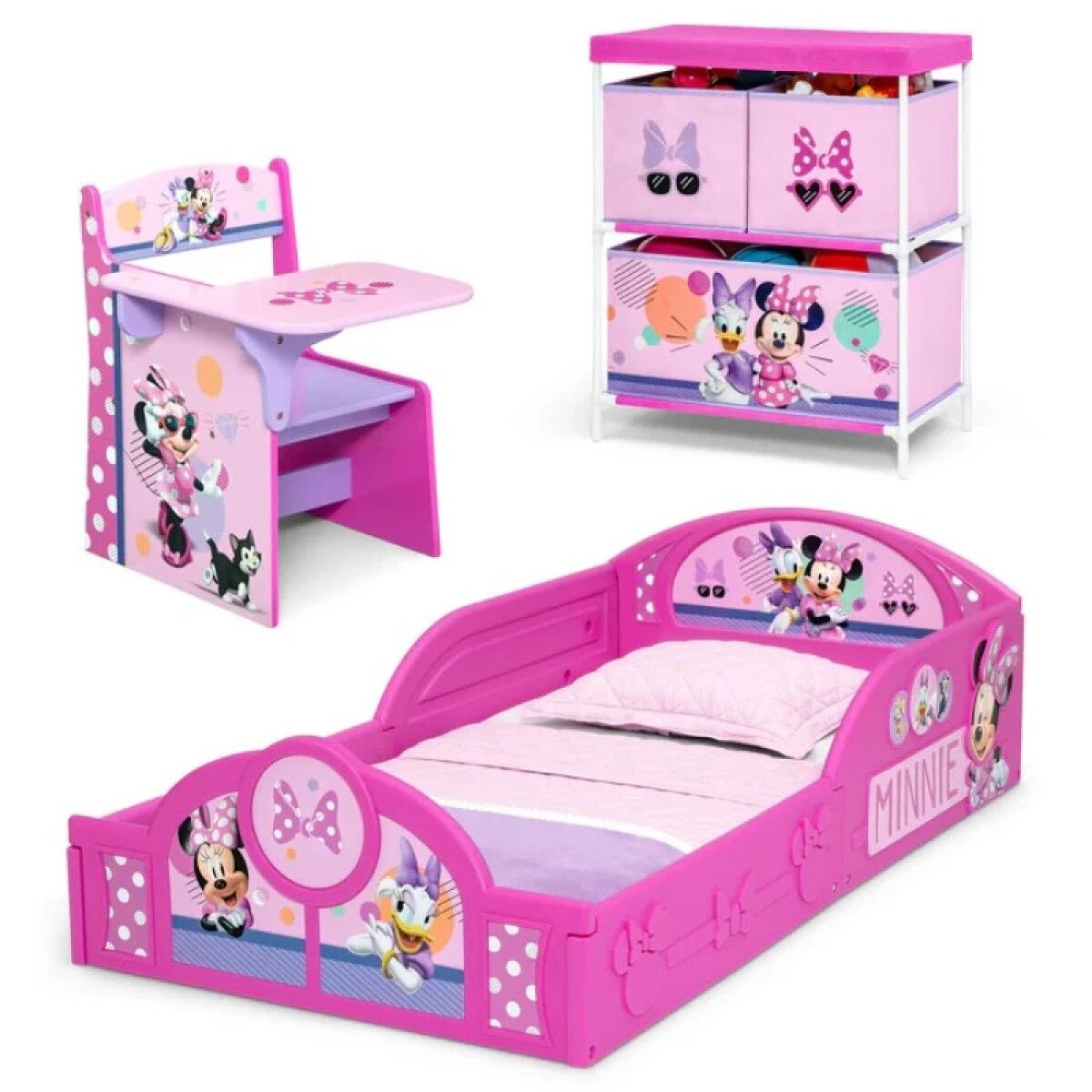 Juego de dormitorio de 3 piezas de Minnie Mouse 