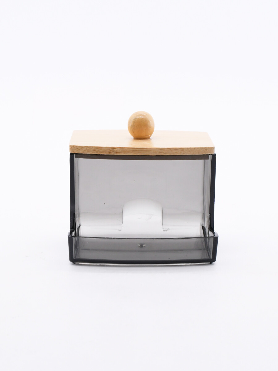 CAJA ORGANIZADORA TAPA DE BAMBU - GRIS 