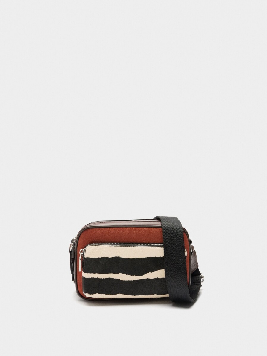 Bolso Bandolera Detalles De Piel - naranja 