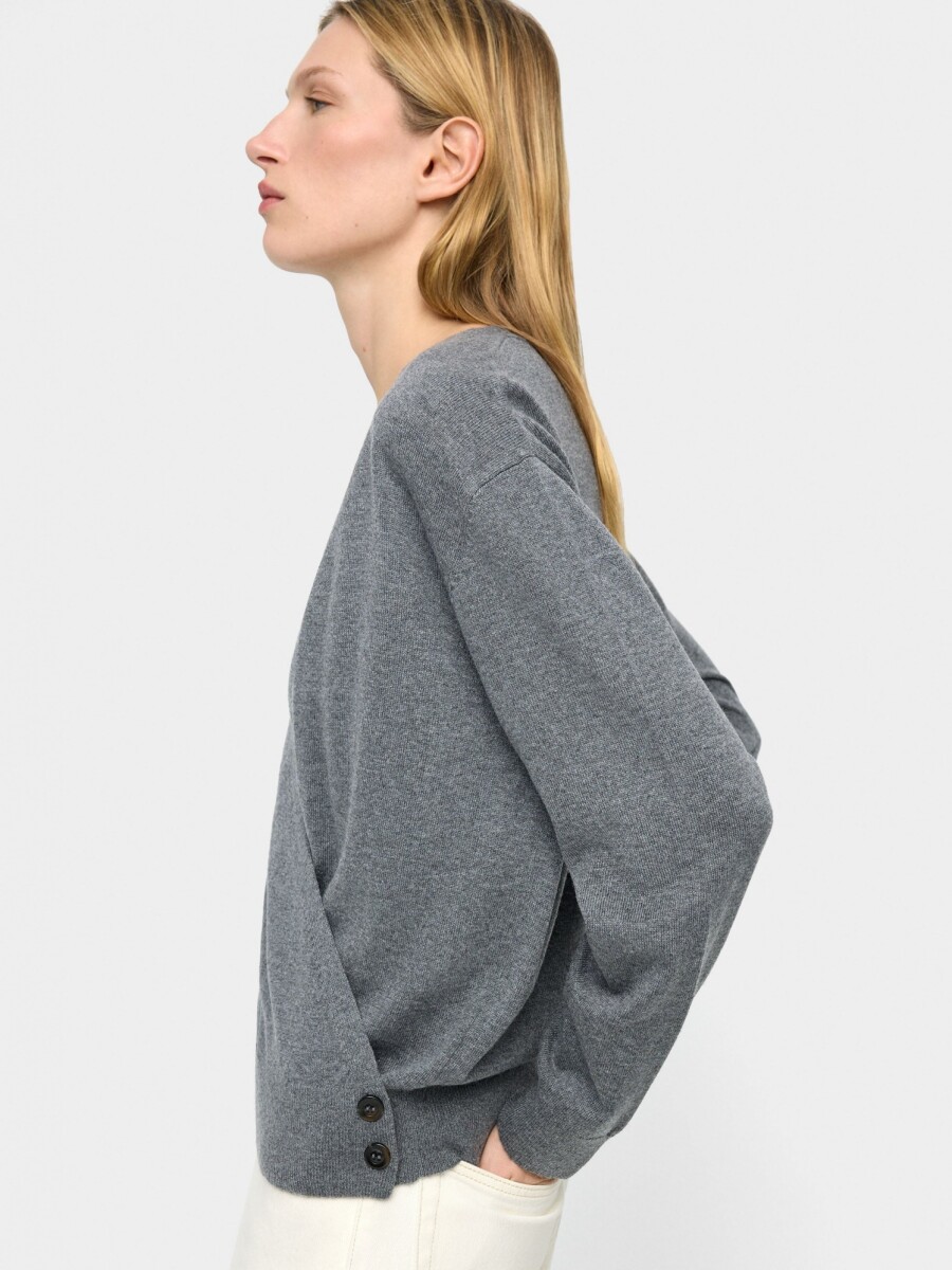 Jersey De Punto Cruzado gris