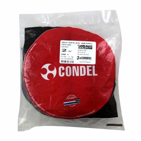 CABLE MULTIFILAR 2,00MM2 NEGRO CONDEL CABLE MULTIFILAR 2,00MM2 NEGRO CONDEL