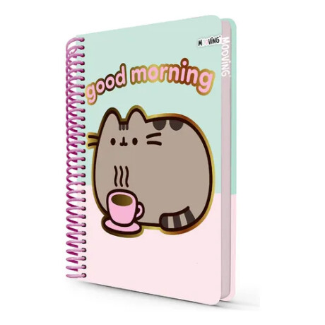 Cuaderno Mooving Carta 96 hojas Pusheen Celeste y Rosado