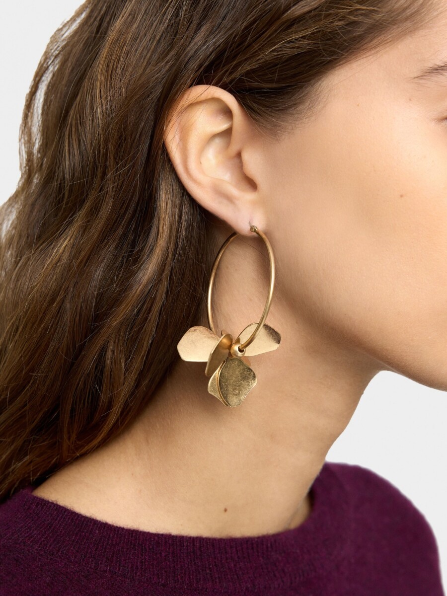 Aros Con Flor dorado