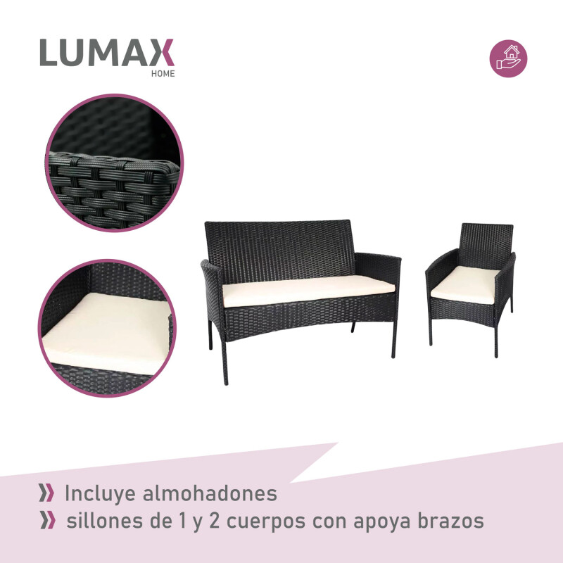 Juego Jardin Rattan 3 Sillones + Mesa Exterior Juego Jardin Rattan 3 Sillones + Mesa Exterior
