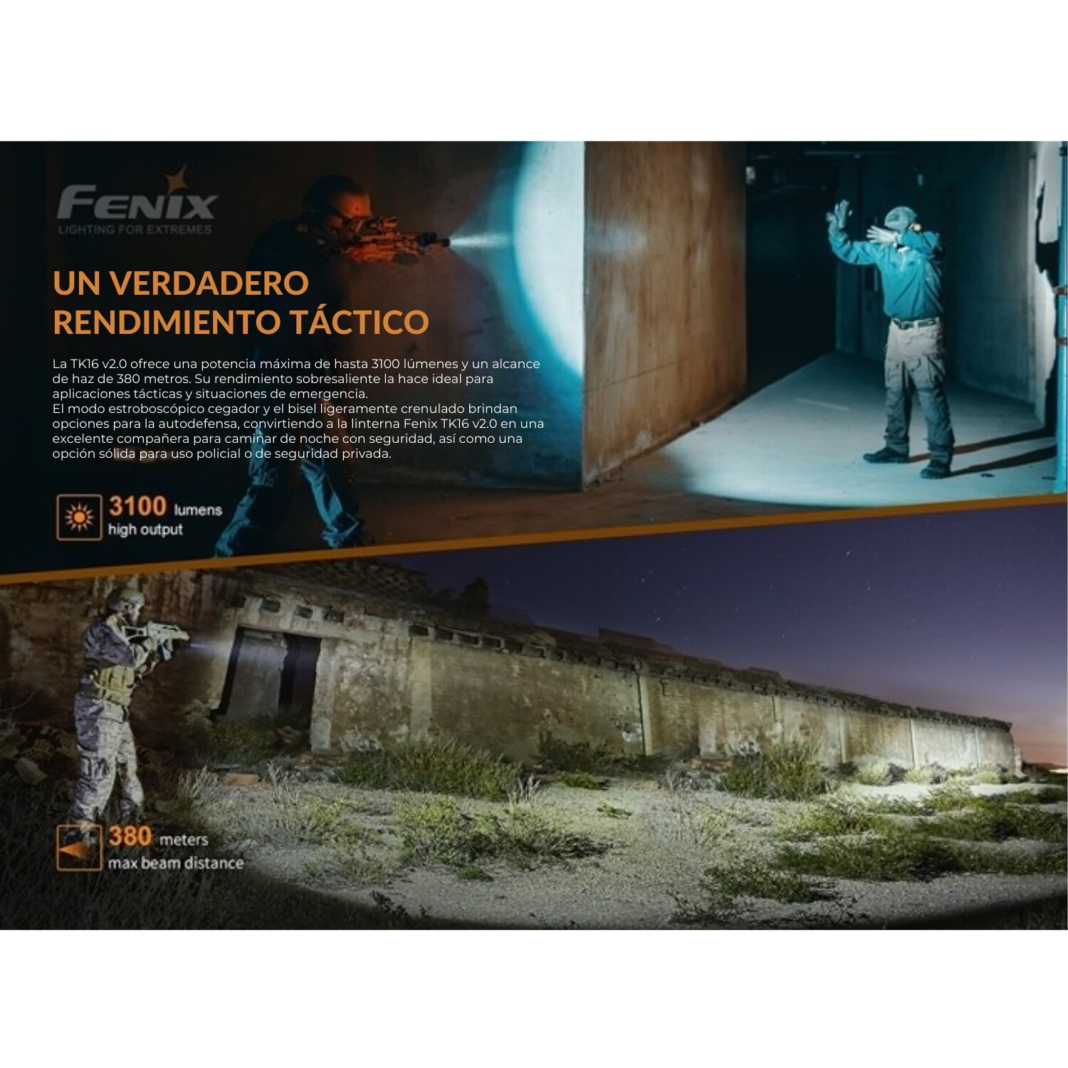 Tactic Lintern Linterna tactica TK16 V2.0 3100 lúmenes — Aventureros
