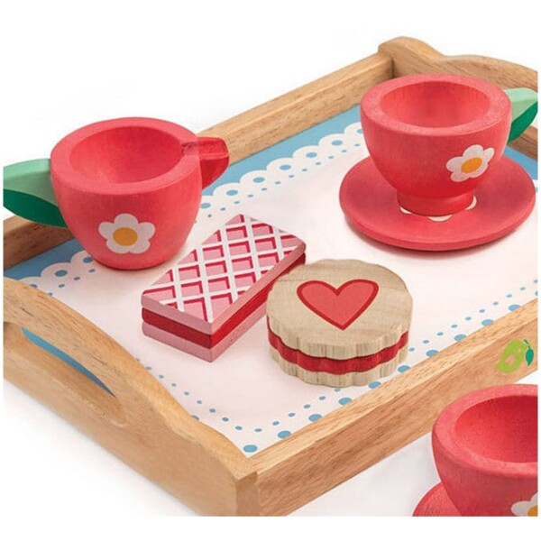 Juguete Set De Bandejas De Té Tender Leaf Madera Infantil Juguete Set De Bandejas De Té Tender Leaf Madera Infantil