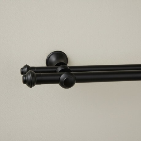 Barrote cortina metal Eurometal DUO 2,0m + 2 soportes NEGRO