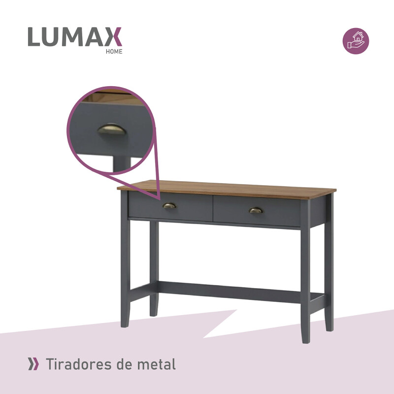 Mesa de Arrime Lumax Recibidor y Aparador 2 cajones gris oscuro Mesa de Arrime Lumax Recibidor y Aparador 2 cajones gris oscuro