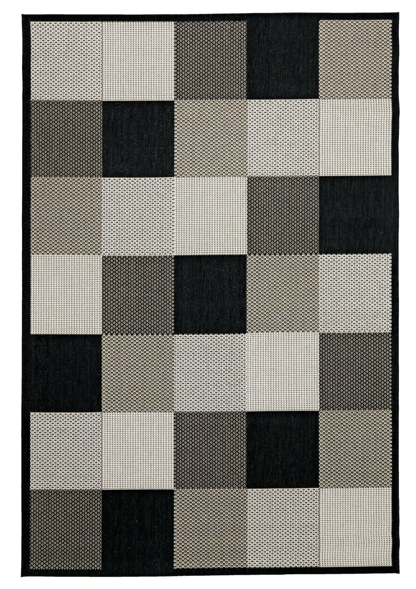 Alfombra RIPS 130x193 negro/beige 