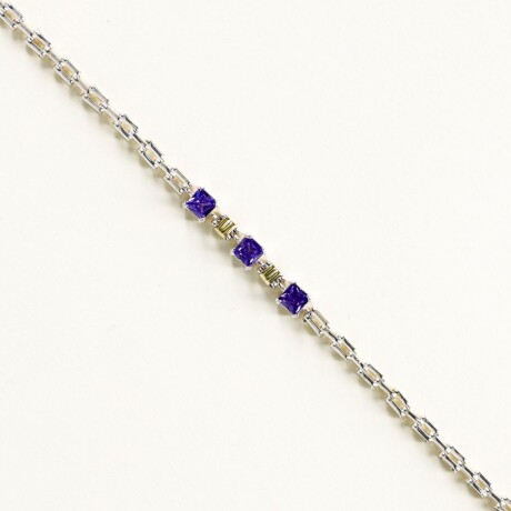 Pulsera Laia Violeta - Plata y Oro Pulsera Laia Violeta - Plata y Oro