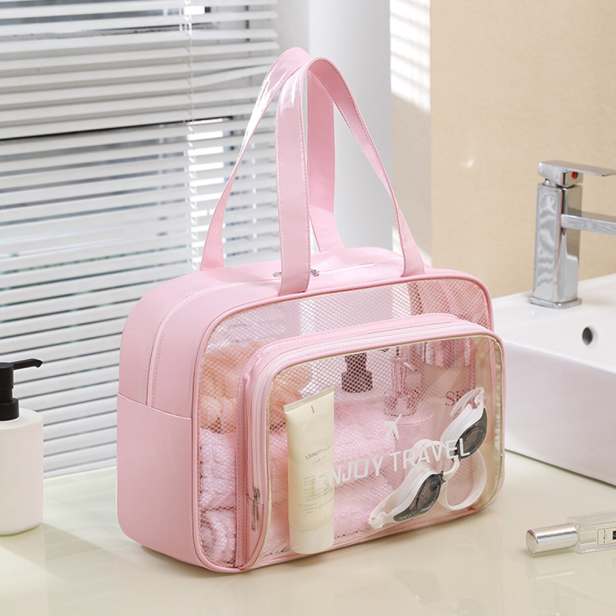 Bolso Impermeable tipo Necessaire - Rosado 