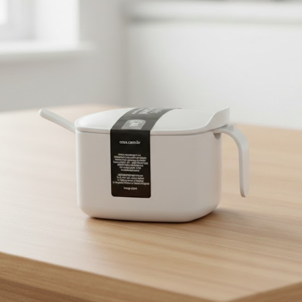 Azucarero con tapa y cuchara de plástico 300 ml Coza - BLANCO 