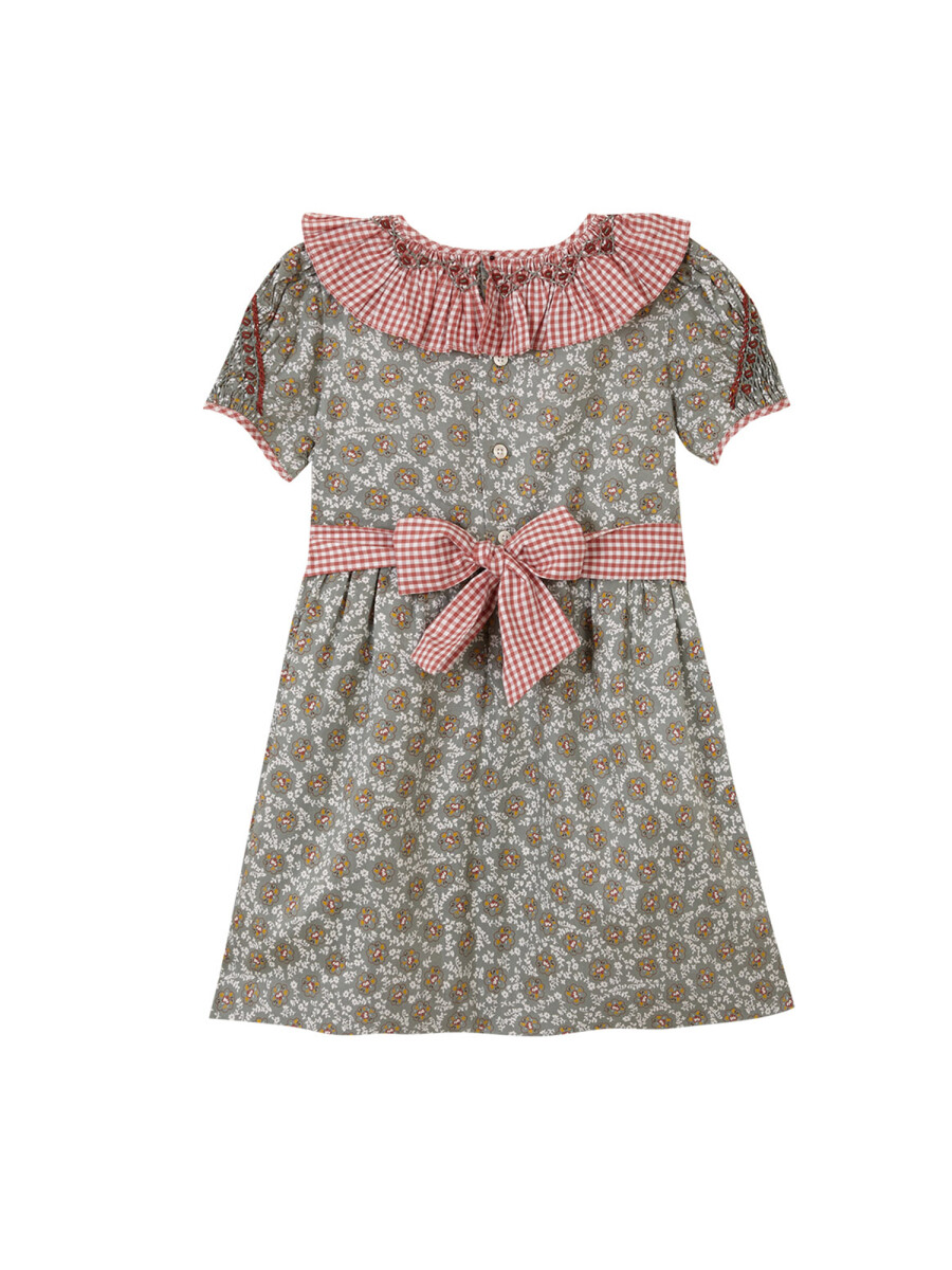 Vestido Con Delanta Verde Oscuro