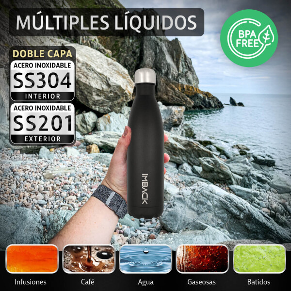 Botella Termica 750ml Termo Vaso Doble Capa Acero Inoxidable Agua Imback Color Negro Botella Termica 750ml Termo Vaso Doble Capa Acero Inoxidable Agua Imback Color Negro