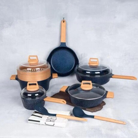 Juego De Ollas Granito Negro 13 Piezas MGC Juego De Ollas Granito Negro 13 Piezas MGC