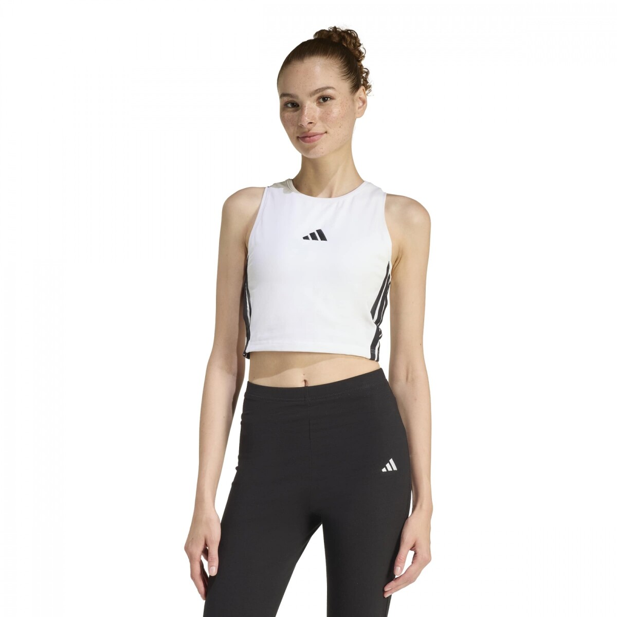 CROP TOP ADIDAS W 3S PAD TK de Mujer - JZ6876 - Blanco 